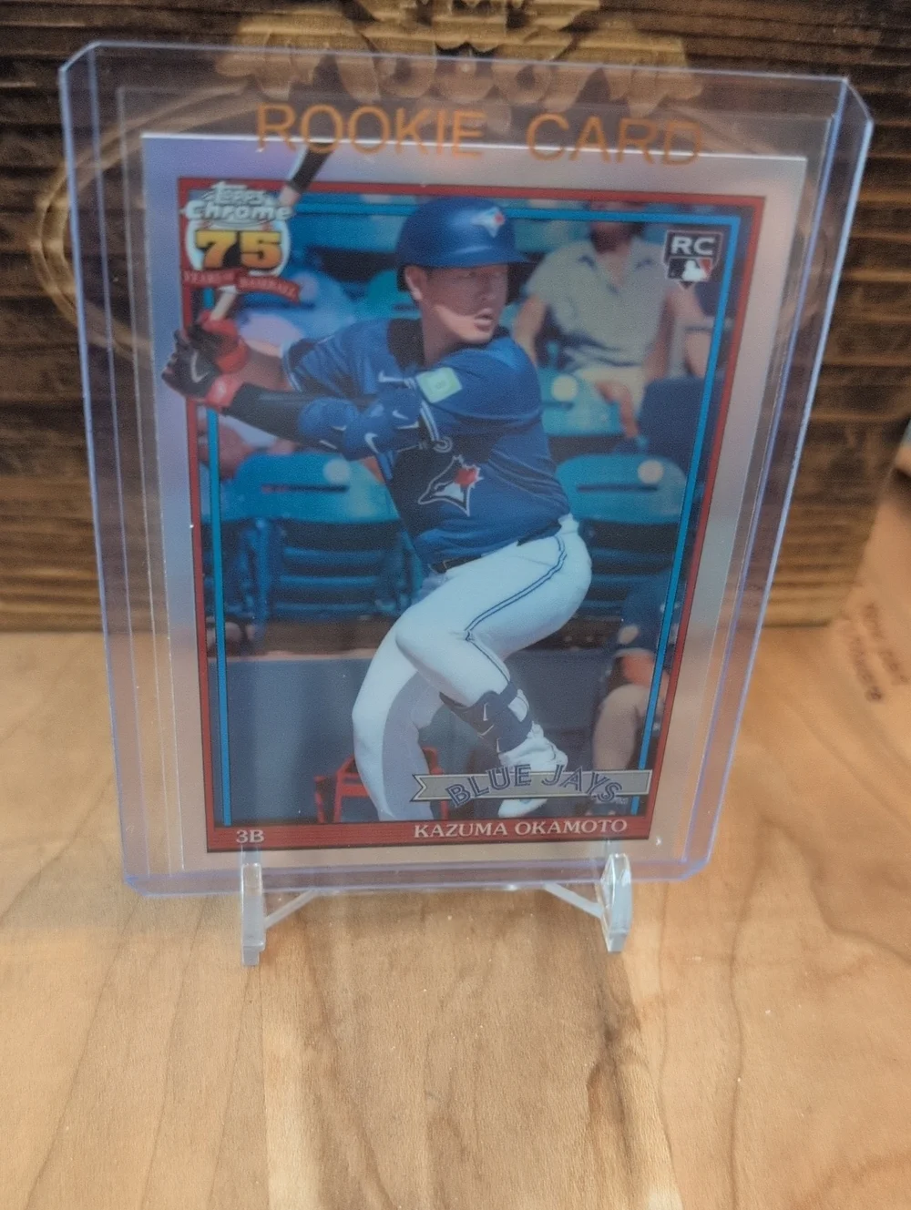 2026 Topps Chrome Kazuma Okamoto Silver Refractor Rookie Card Blue Jays